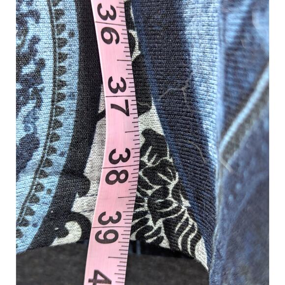 WHITE MARK Dress  - Black/Blue Pattern, Long Sleeve, Pull Over, V-Neck, M, NWT - Picture 5 of 5